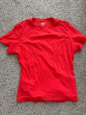 SKIMS Red Crewneck Tee with Interior Logo